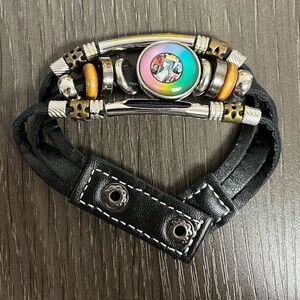 Taylor Swift NEW faux leather & metal snap wristlet bracelet